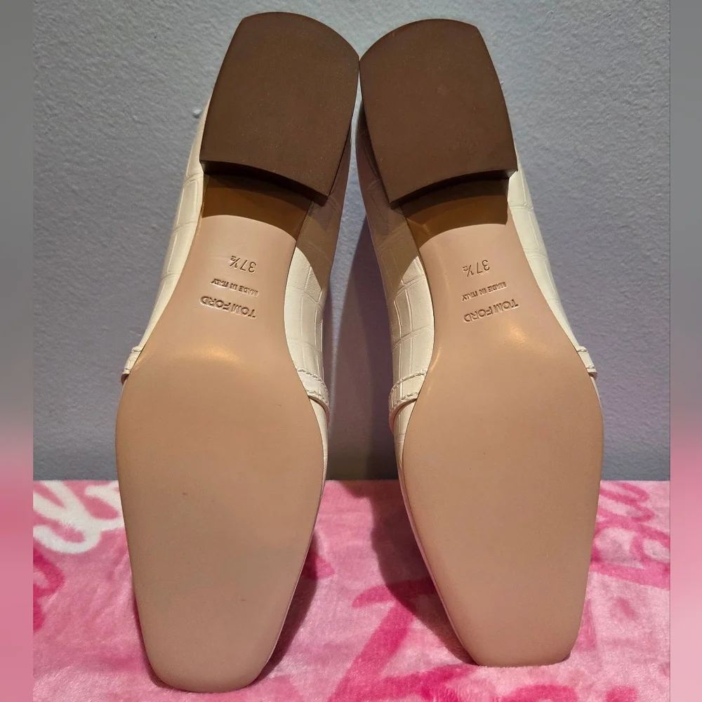 Women's Tom Ford Whitney Crocodile Chain Loafer, Size 37.5 NWOB - Picture 8 of 11